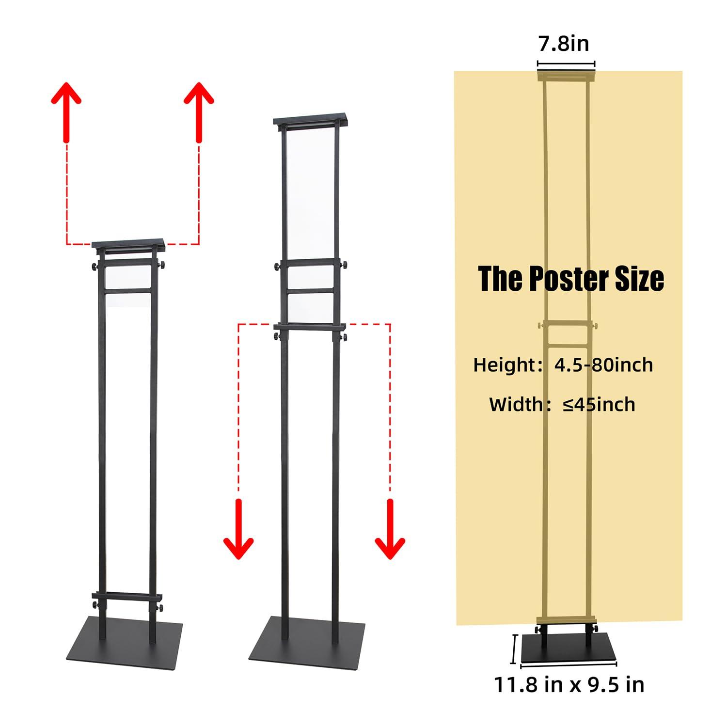 Poster Board Stand for Display, Heavy Duty Floor Sign Holder for Foam Board, Double Sided Display for Business Advertising (2Pack)