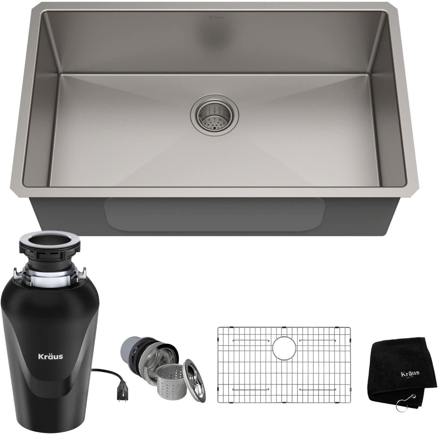 KRAUS Standard PRO™ Gauge Undermount Kitchen Sink with WasteGuard™ Garbage Disposal