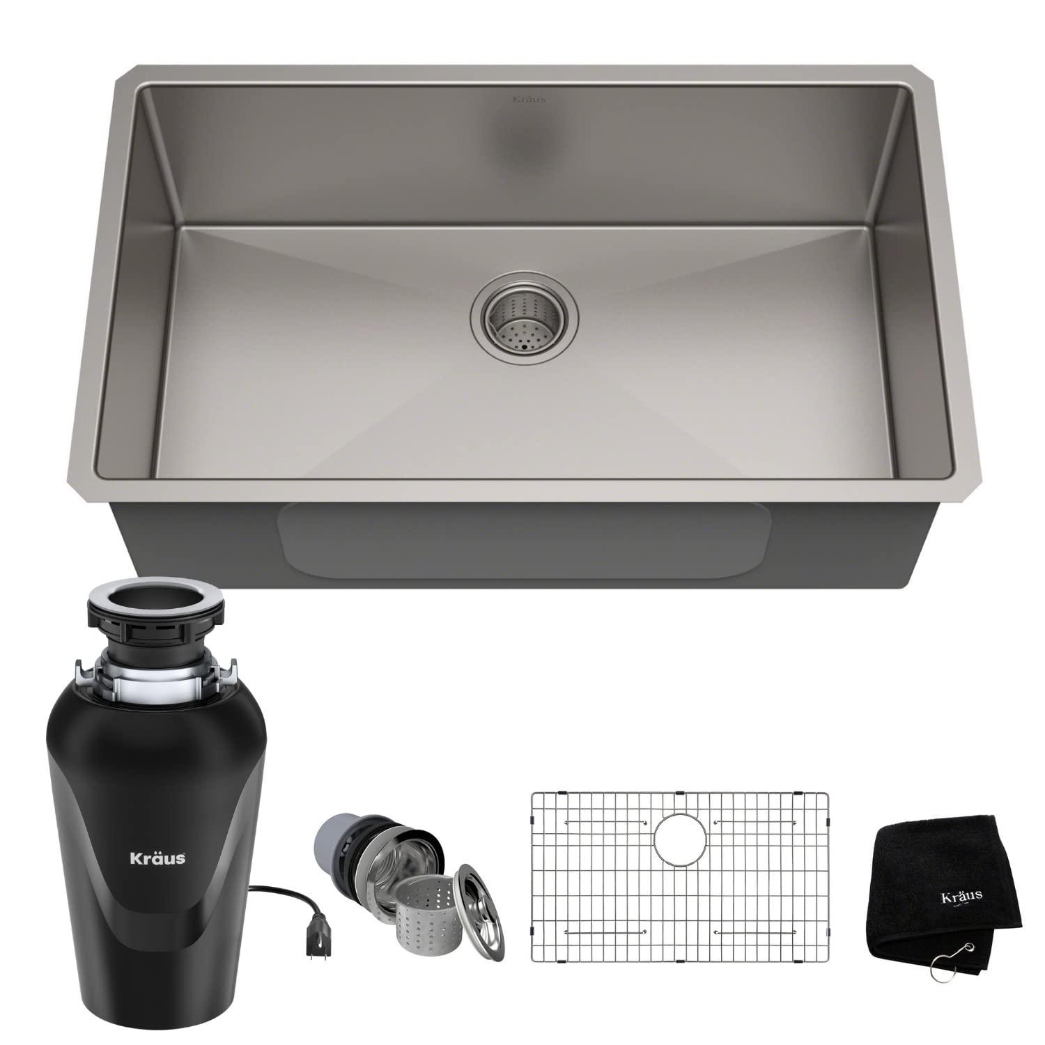 KRAUS Standard PRO™ Gauge Undermount Kitchen Sink with WasteGuard™ Garbage Disposal