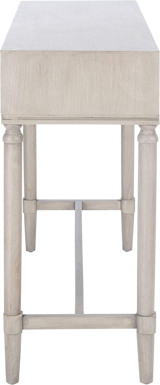 Gray Pinewood Traditional Console Table with Storage