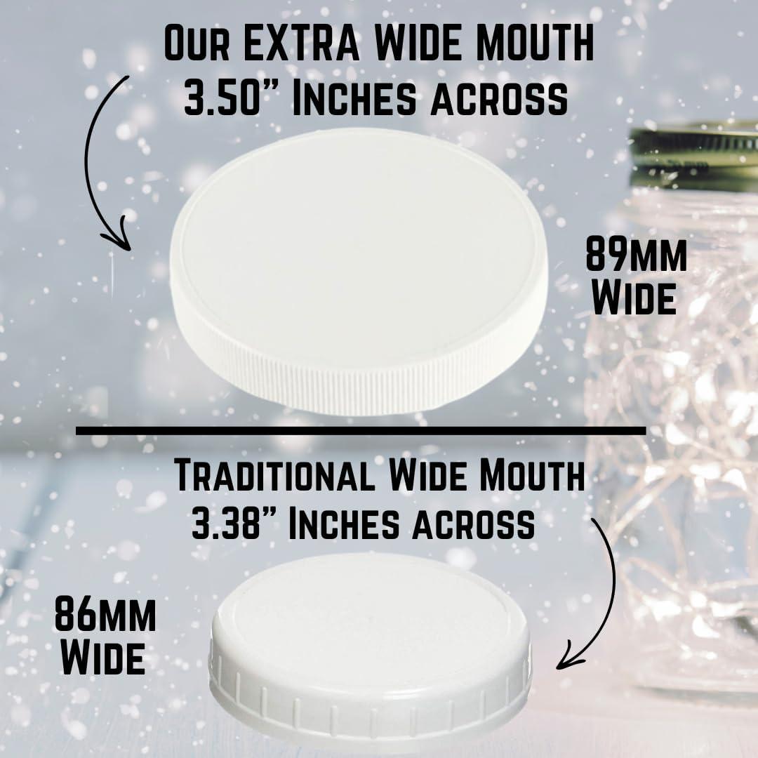 Jarming Collections 32oz Wide Mouth Glass Storage Jars – Extra-Wide Opening with BPA-Free Plastic Lids for Easy Filling, Food Storage, Pantry Organization & Canning Storage – Made in USA (3 Count)