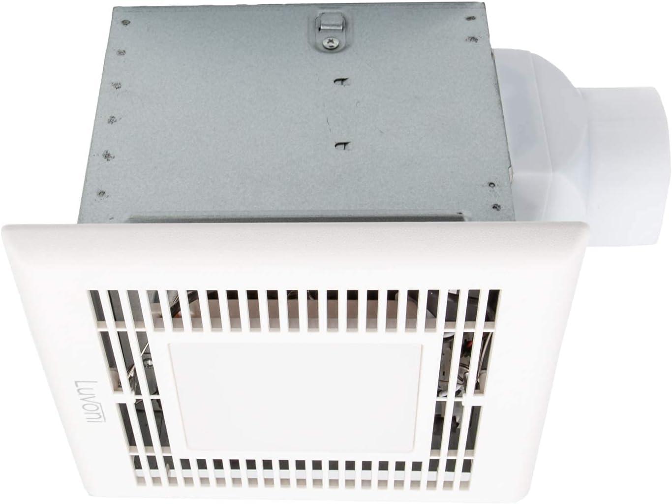 Maxxima 80 CFM Bathroom Exhaust Fan, 1.5 Sones Quiet Operation, Built-in LED Light, Ceiling Mounted