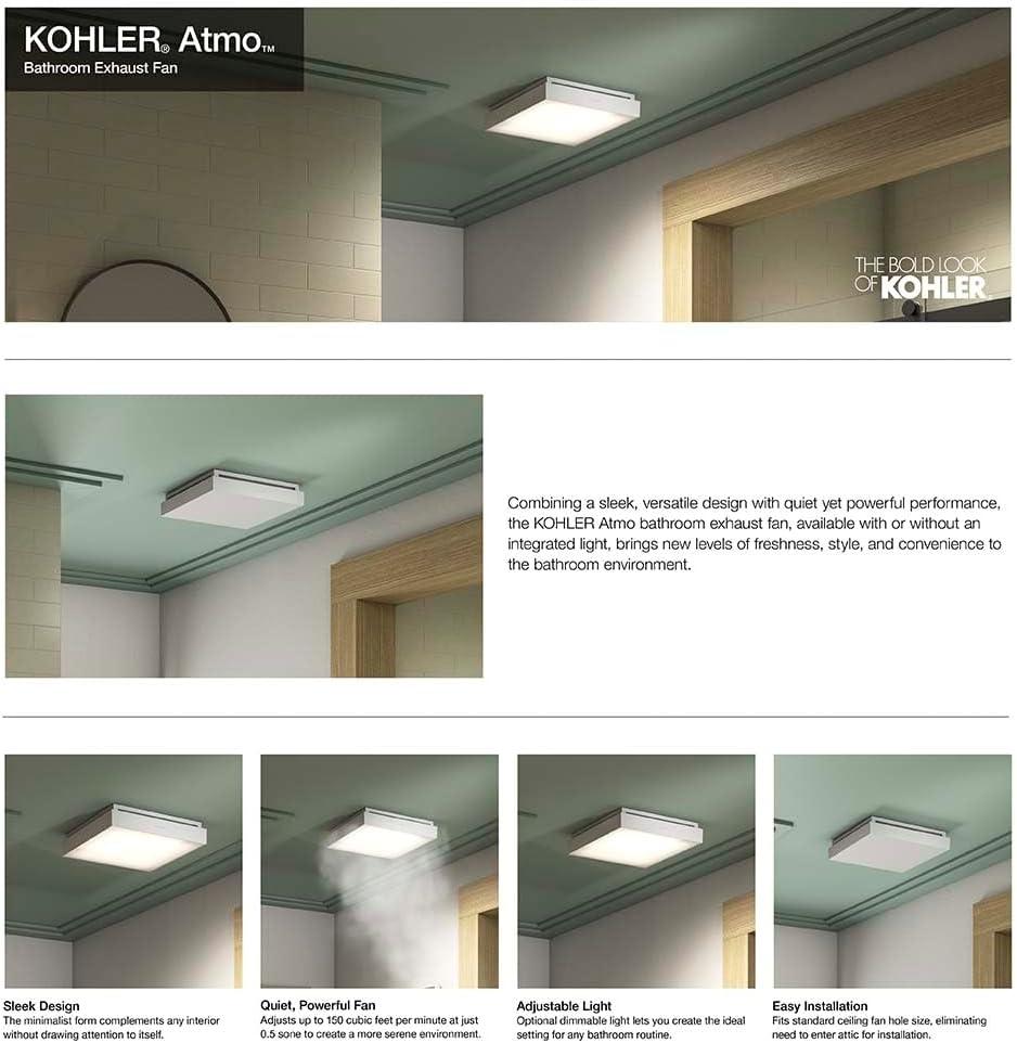 Kohler White Steel LED Ceiling Mount Exhaust Fan