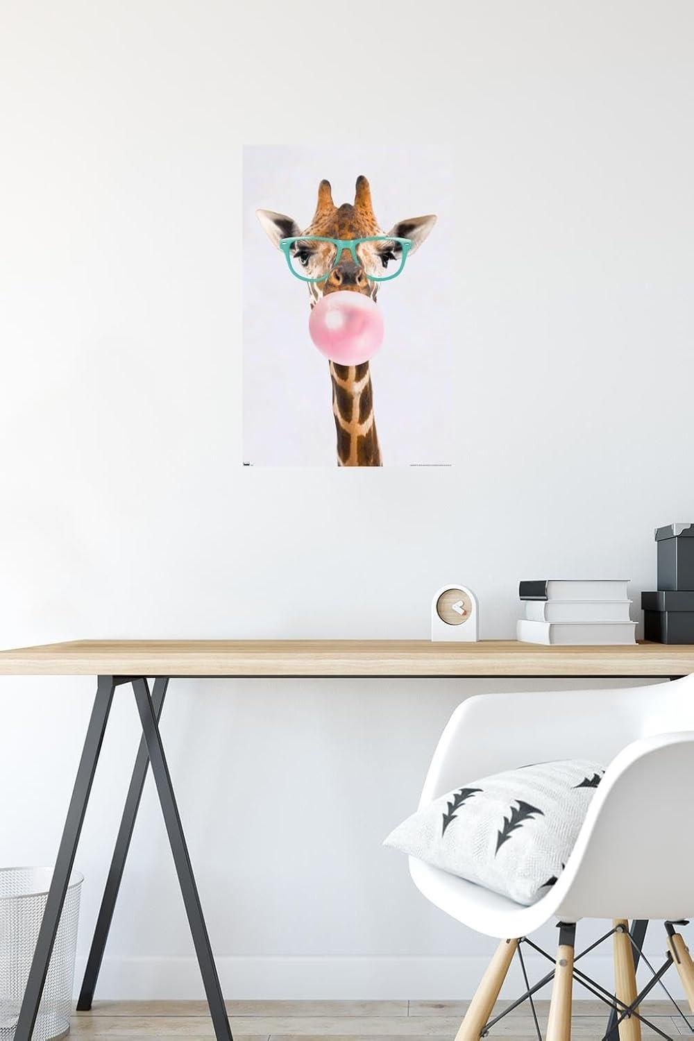 Trends International Reinders - Funky Giraffe Unframed Wall Poster Print White Mounts Bundle 14.725" x 22.375"