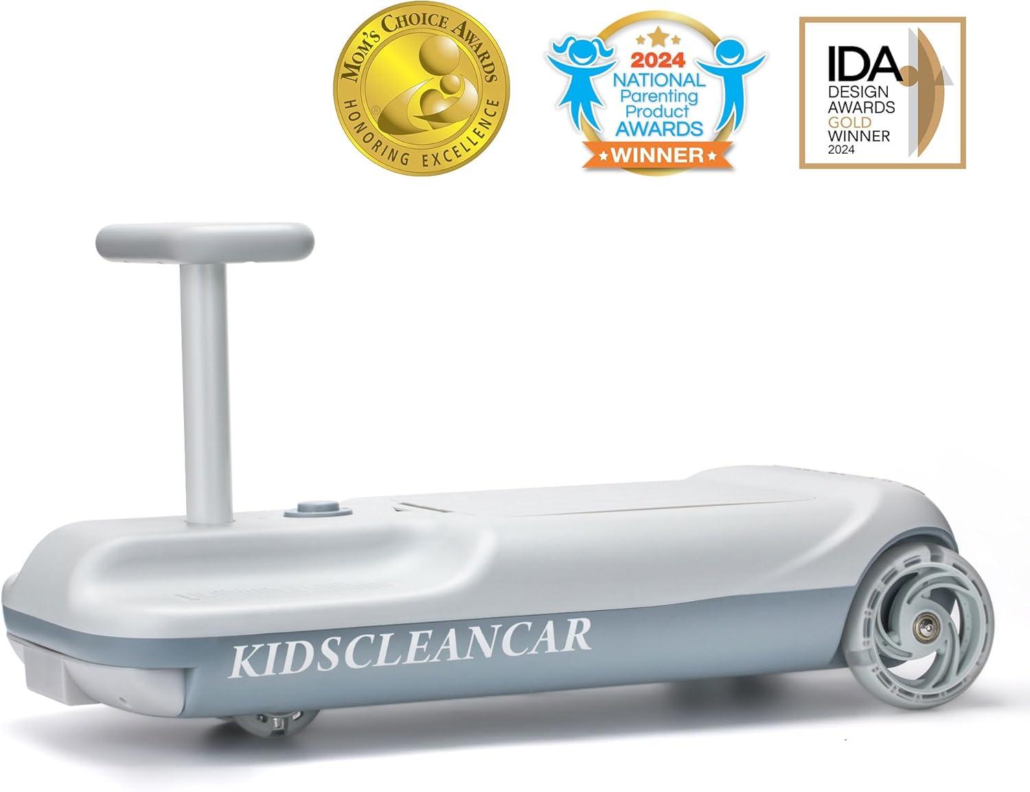 12V Ride-On Car with Cleaning Fun, 3 in 1 Gokart, Soft-Start, 5-Speed Adjustable, Detachable mop, Rechargeable Battery, 160lbs Capacity, Indoor & Outdoor for Kids Ages 3+ Gray