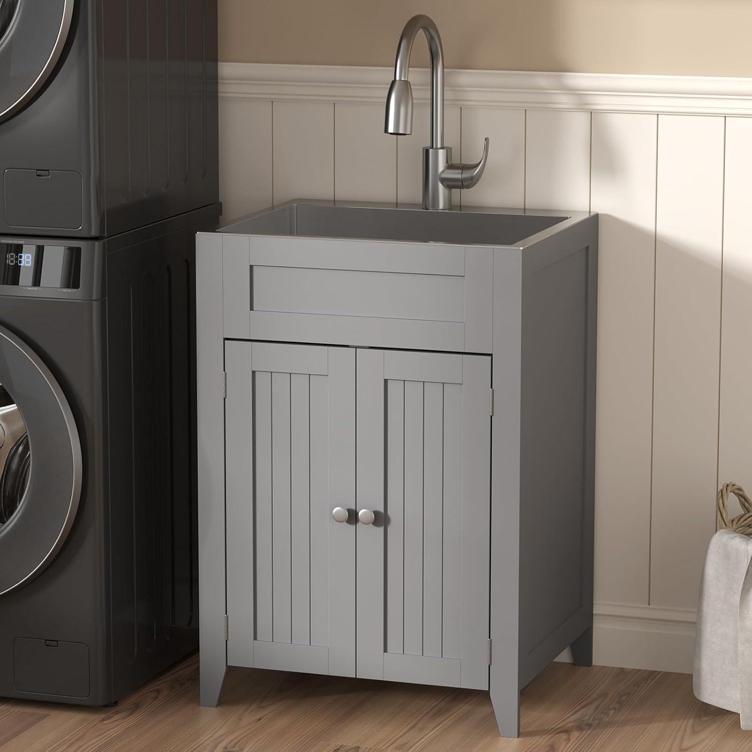 Ktaxon Gray Stainless Steel 72.6 lb Utility Sink