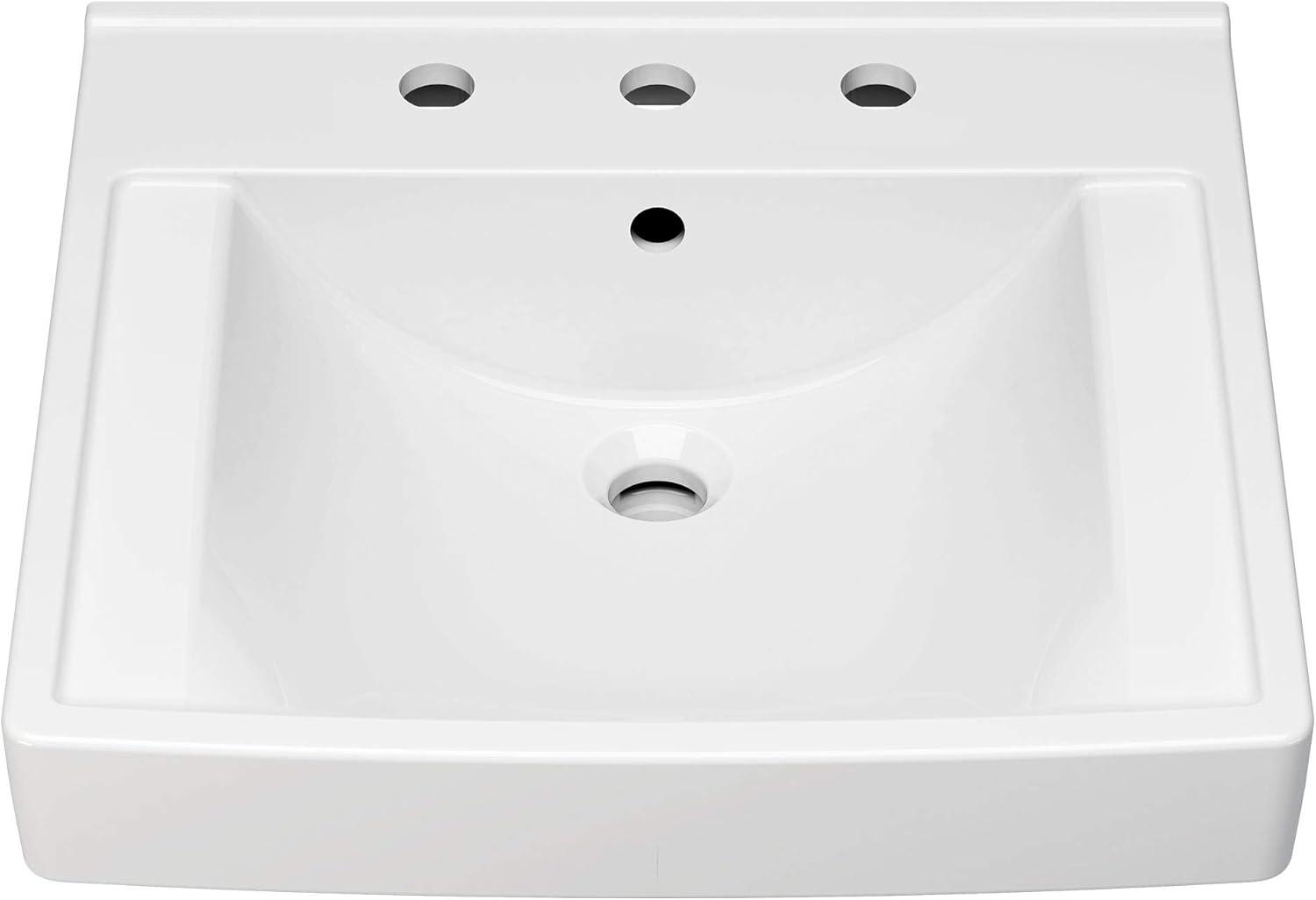 American Standard Decorum 20.25'' White Vitreous China Rectangular Bathroom Sink with Overflow