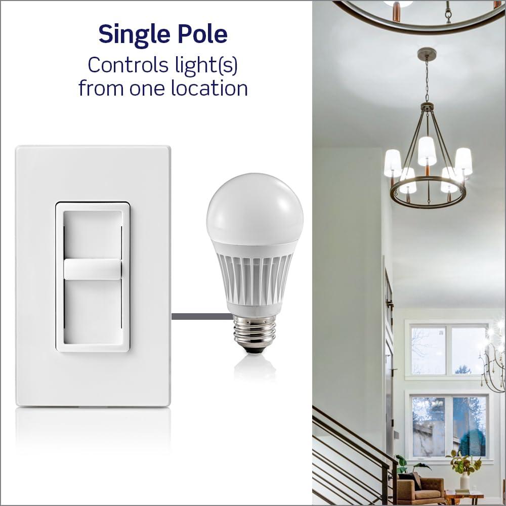 Tamper Resistant Slide Single Pole Dimmer