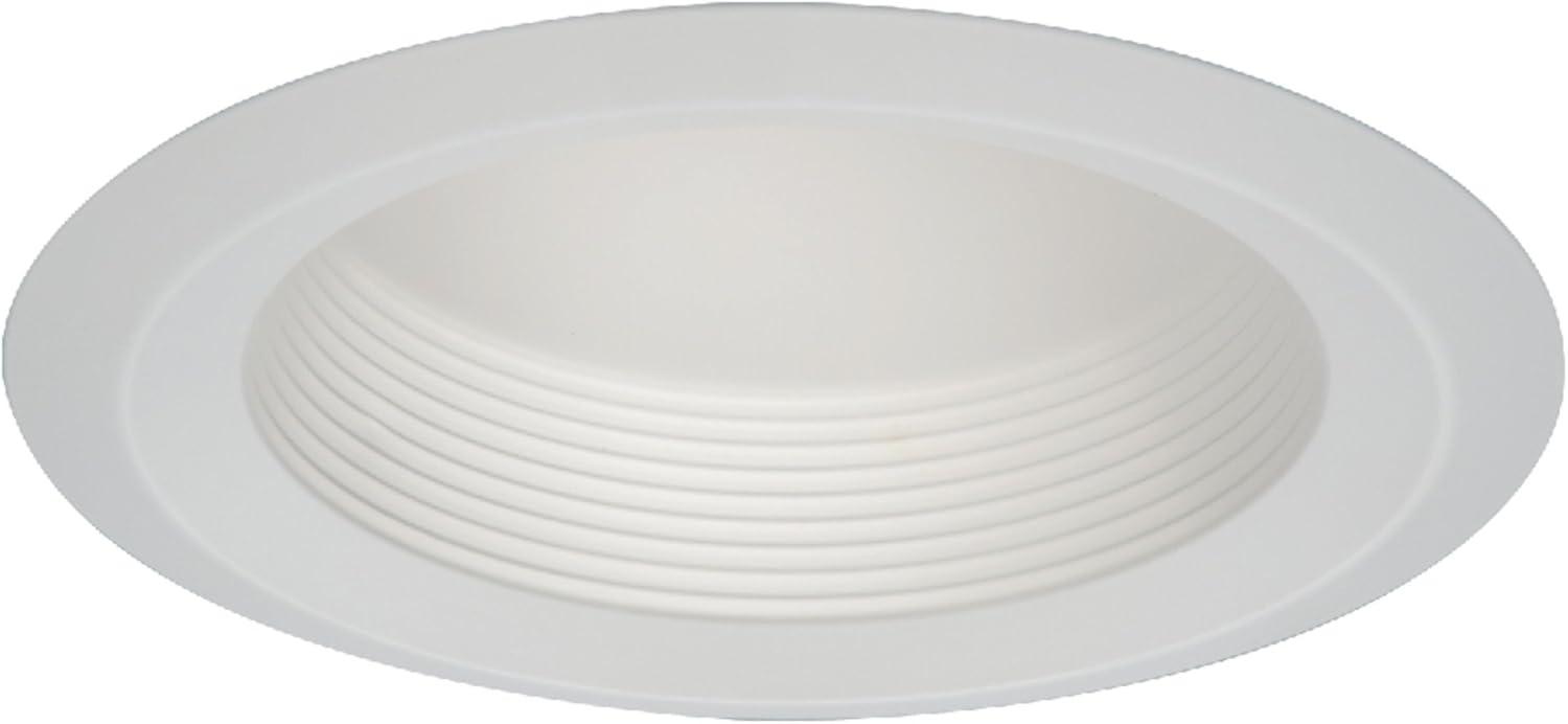 White 6'' Recessed Stepped Baffle Trim for Indoor/Outdoor Lighting