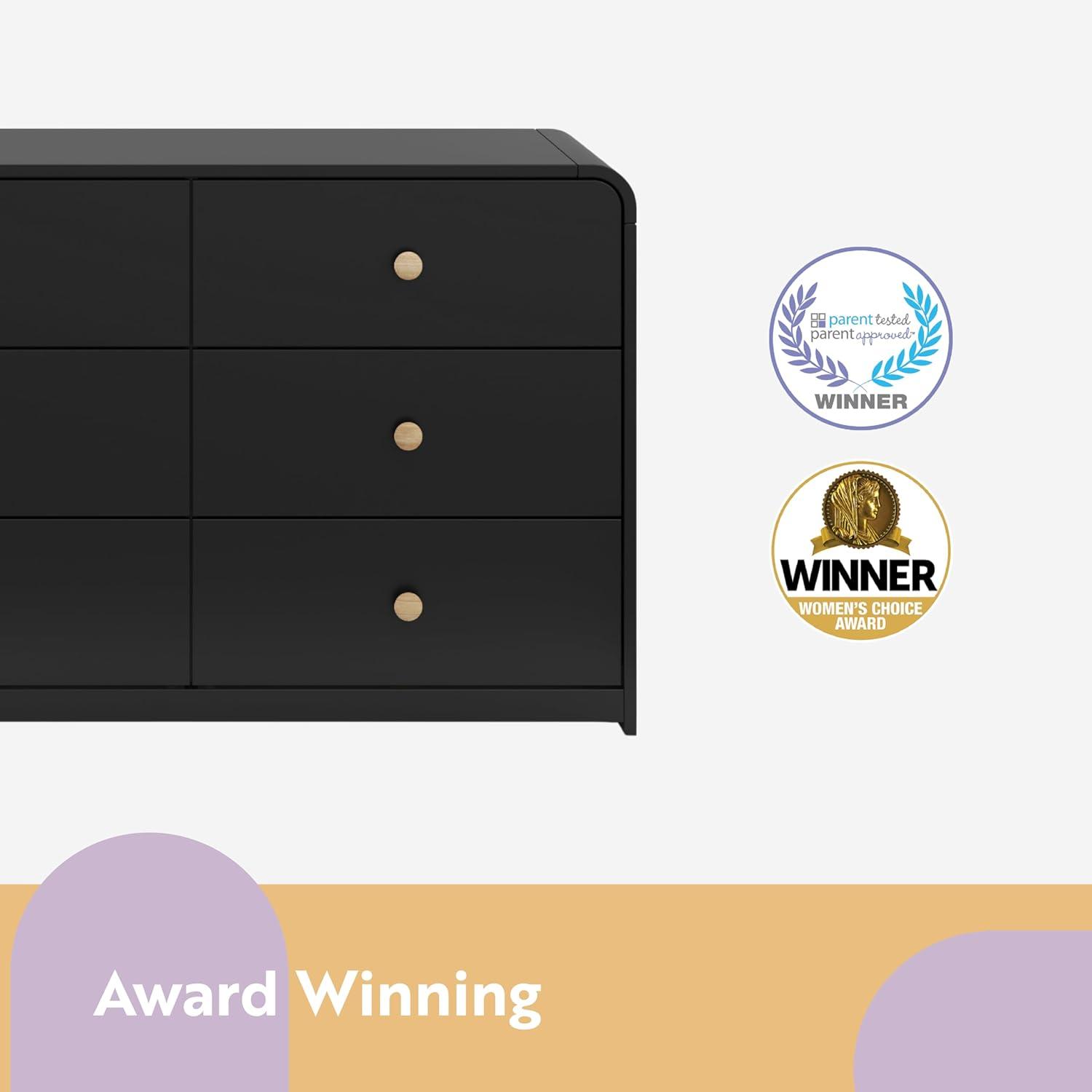 Storkcraft Santos 6-Drawer Dresser (Black with Natural)