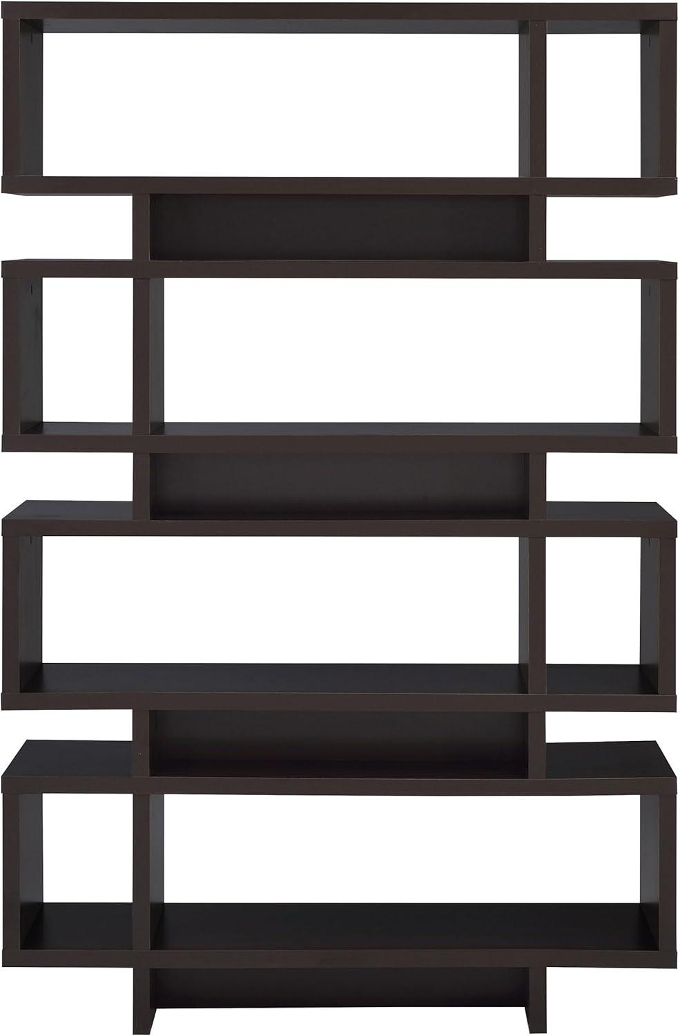 Coaster Home Furnishings 4 Tier Display Bookcase Storage Shelf, Cappuccino