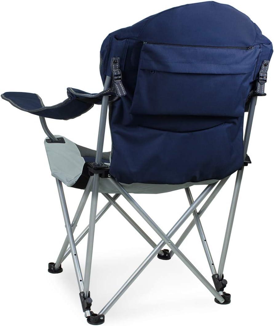 Picnic Time Reclining Camp Chair with Storage Tote, Navy