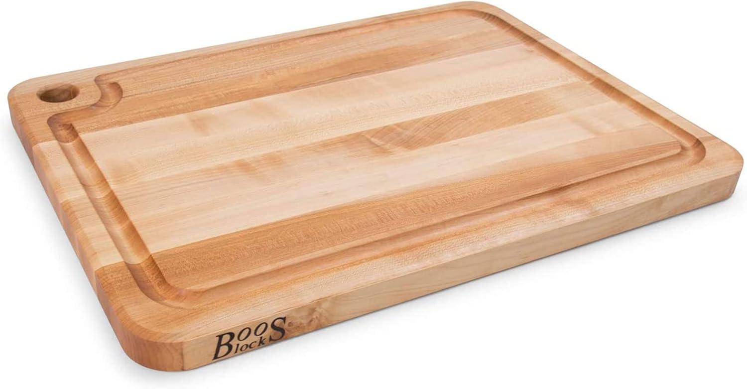 John Boos Boos Block Prestige Series Large Reversible Wood Cutting Board, 1.25-Inch Thickness, 22" x 16" x 1 1/4", Maple