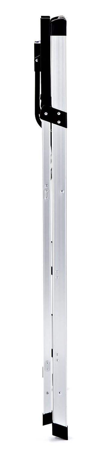 Lightweight Silver Aluminum 3-Step Foldable Ladder with Tray