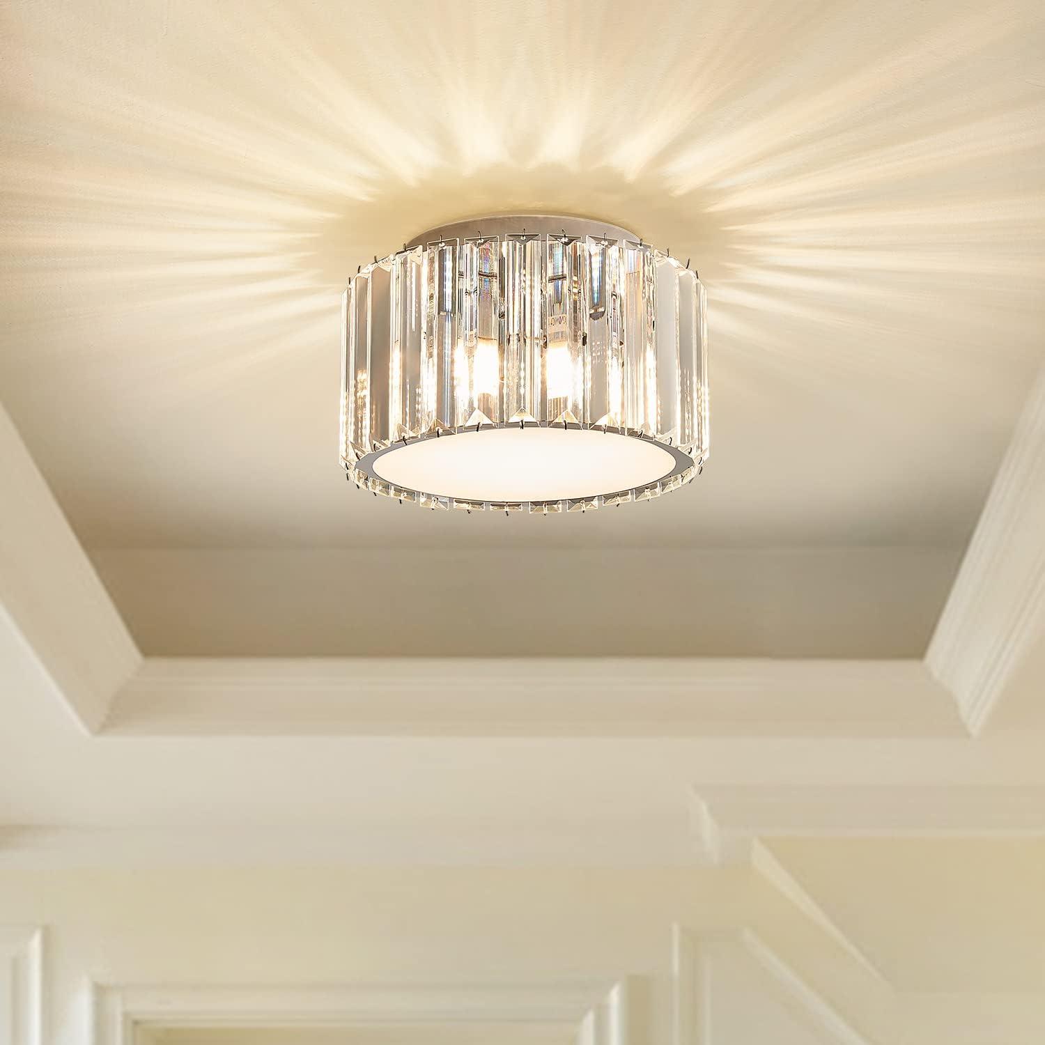 Mini Crystal Flush Mount Ceiling Light Fixture