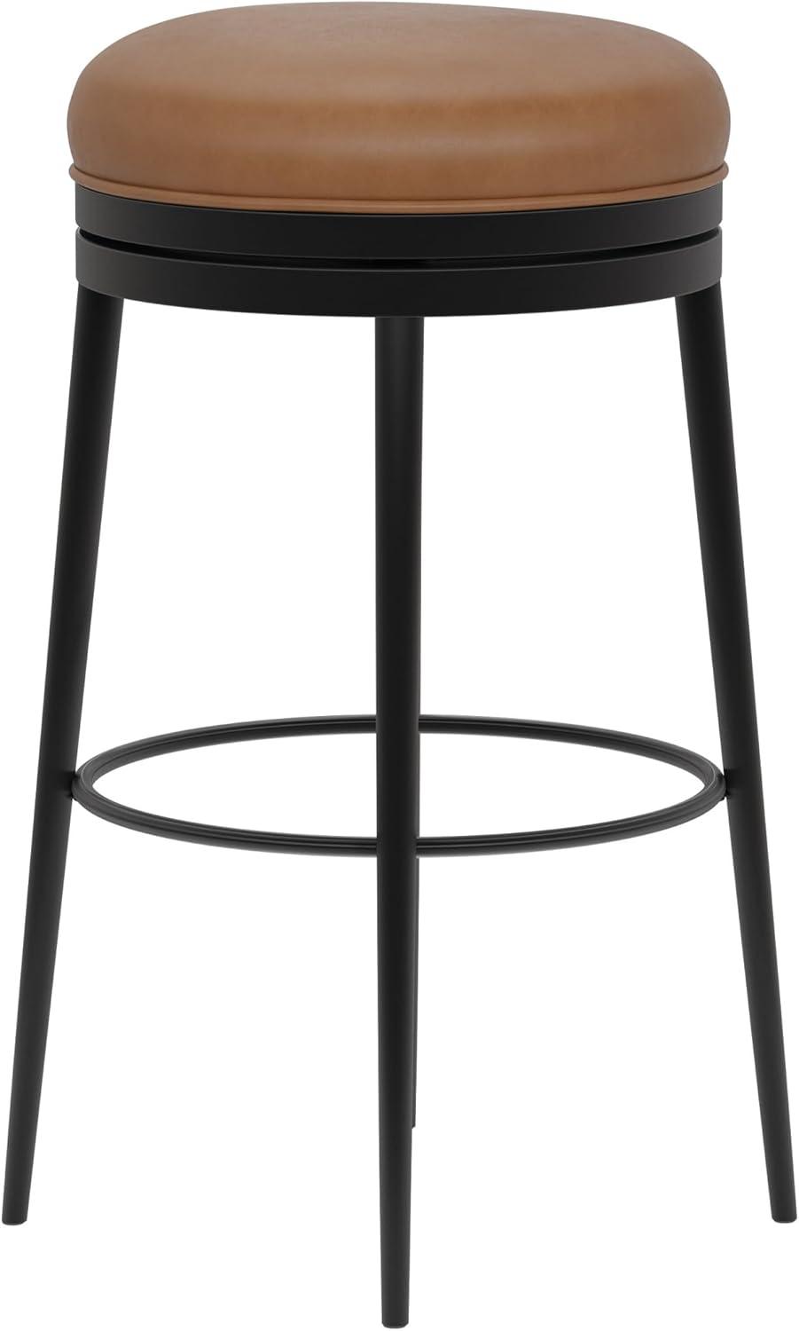 Hillsdale Aubrie Metal Counter Height Swivel Stool, Matte Black