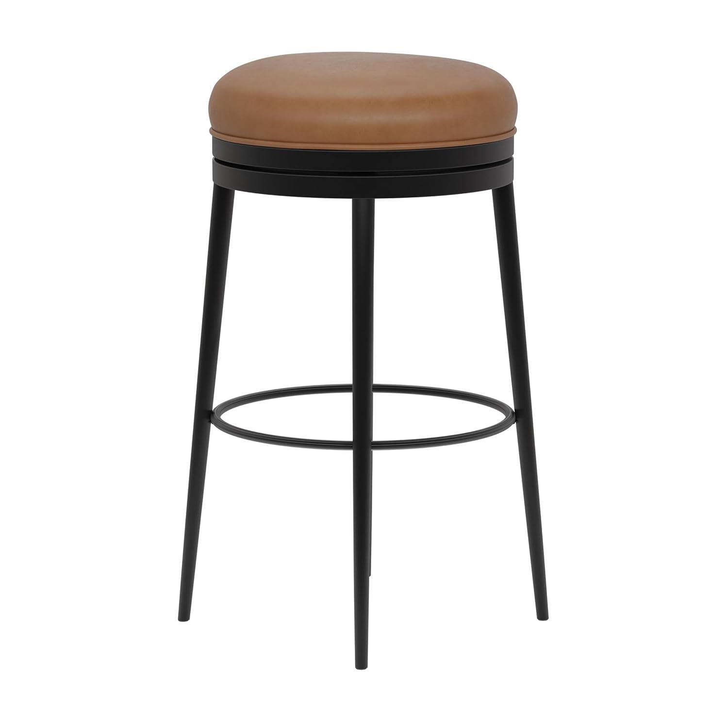 Hillsdale Aubrie Metal Counter Height Swivel Stool, Matte Black
