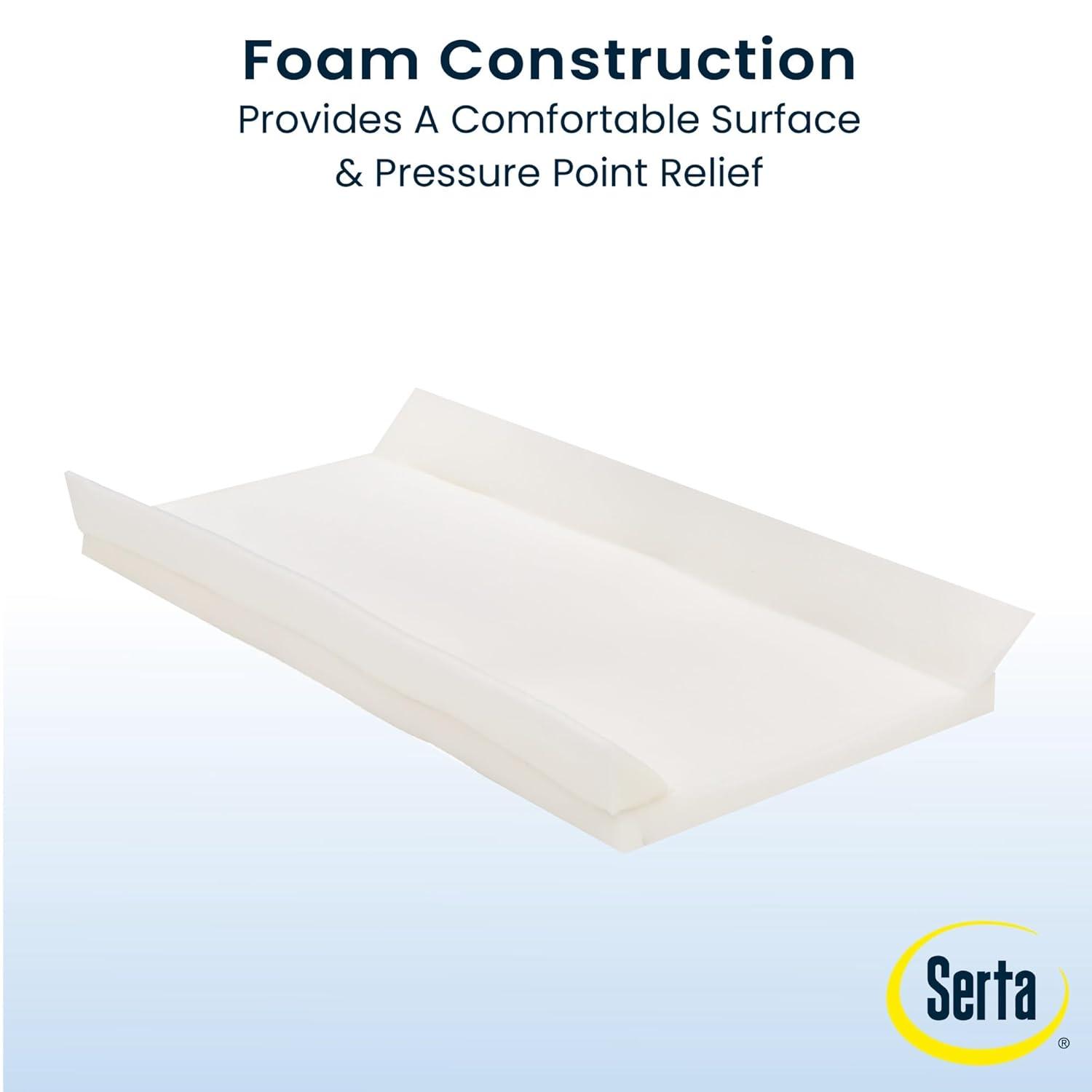 Serta Foam Contoured Changing Pad with Waterproof Cover - White