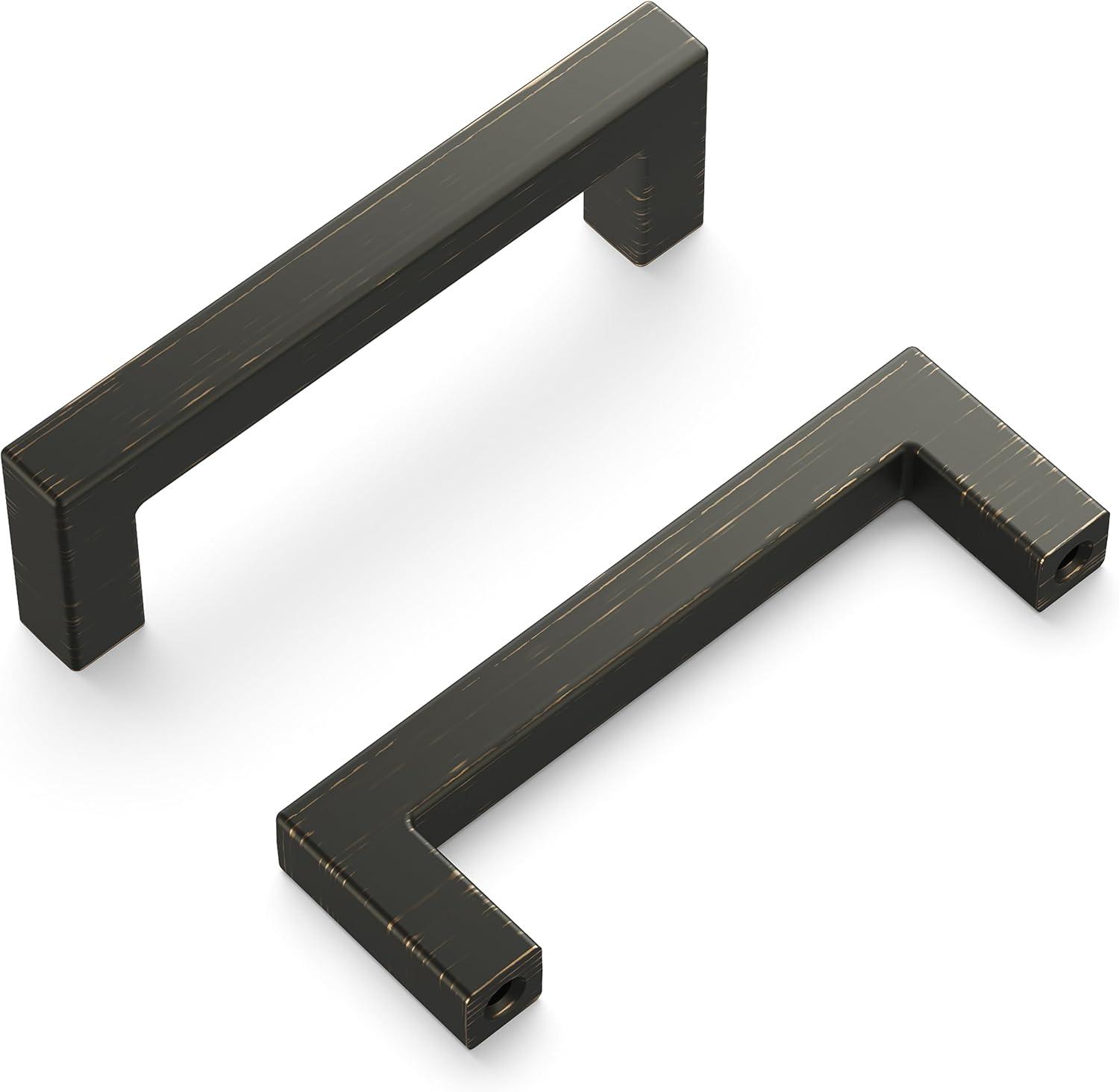 Vintage Bronze 3-Inch Modern Bar Cabinet Pulls with Mounting Hardware