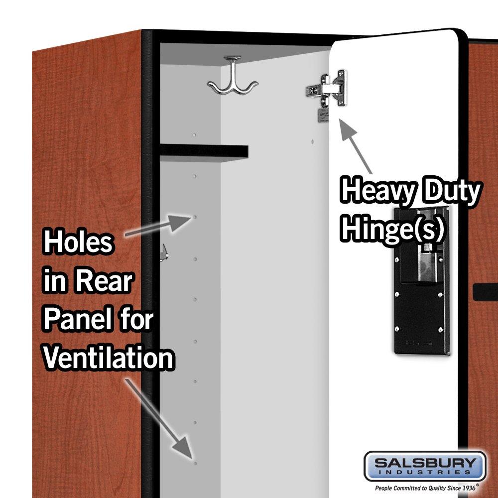 Cherry Wood Double Tier Lockable S-Style Locker, 76" x 36"