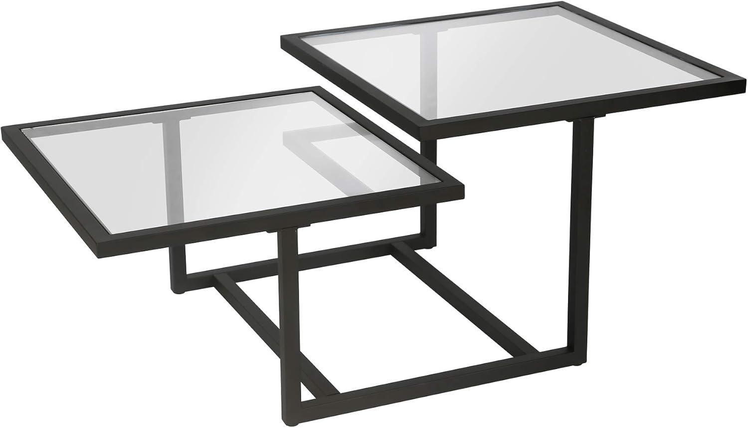 Evelyn&Zoe Amalie 43" Wide Square Coffee Table, Blackened Bronze