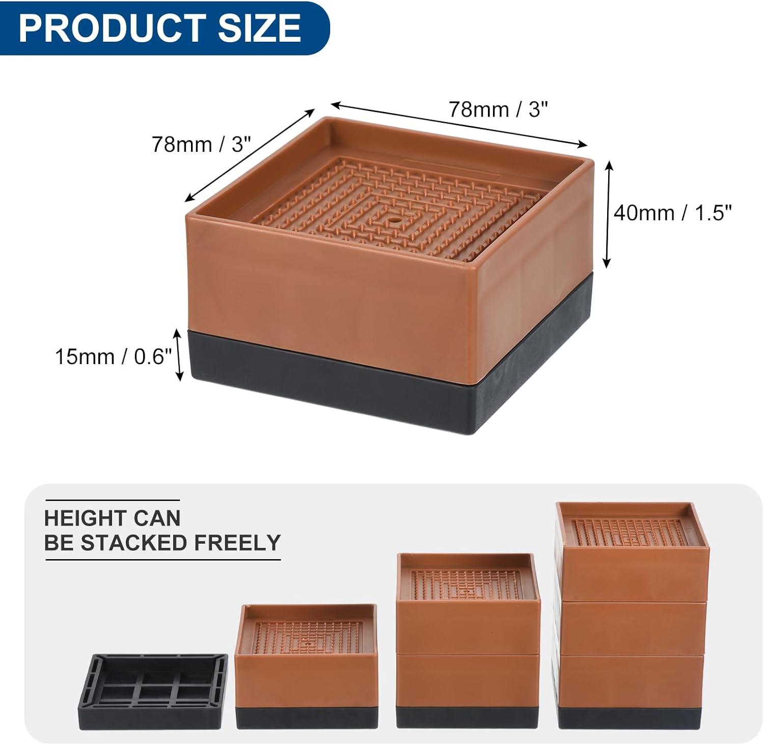 4 Pcs Bed Lifts Furniture Risers Recliner Monitor Table Chair