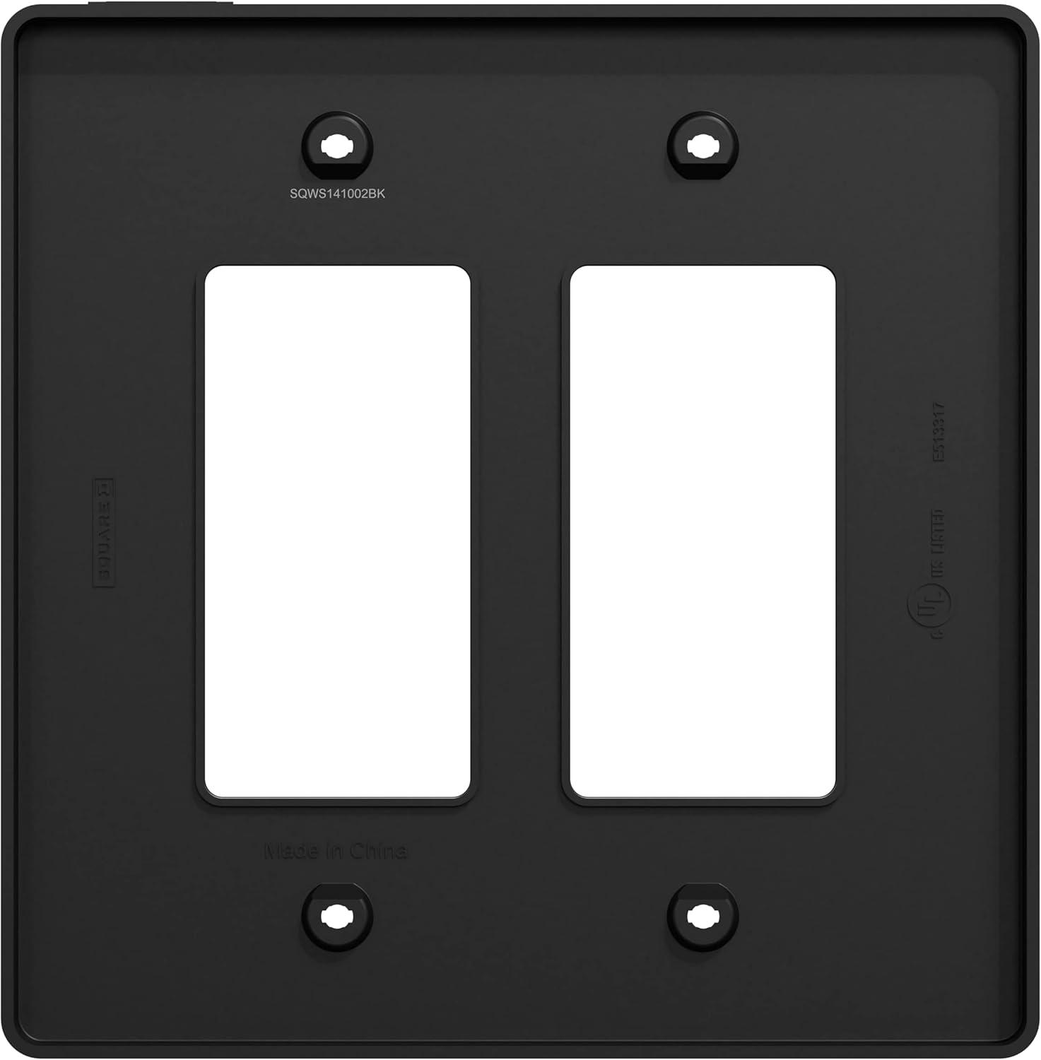 Matte Black 2-Gang Mid Size Wall Plate