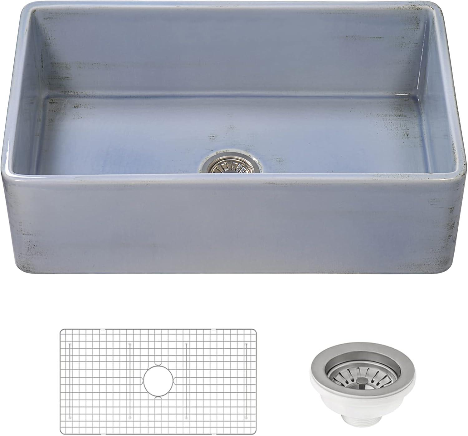 Ruvati 33 inch Fireclay Farmhouse Apron-Front Kitchen Sink Reversible