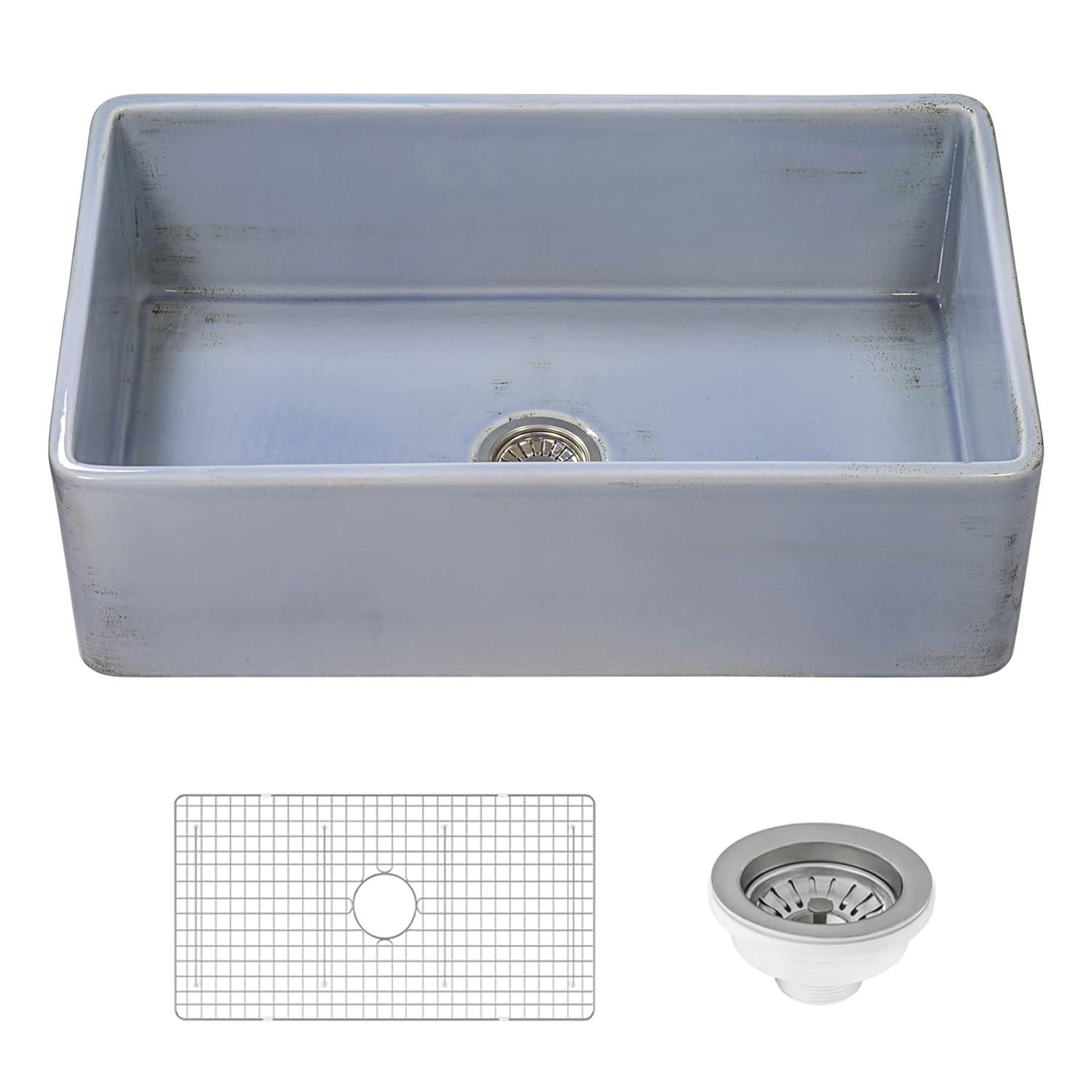 Ruvati 33 inch Fireclay Farmhouse Apron-Front Kitchen Sink Reversible