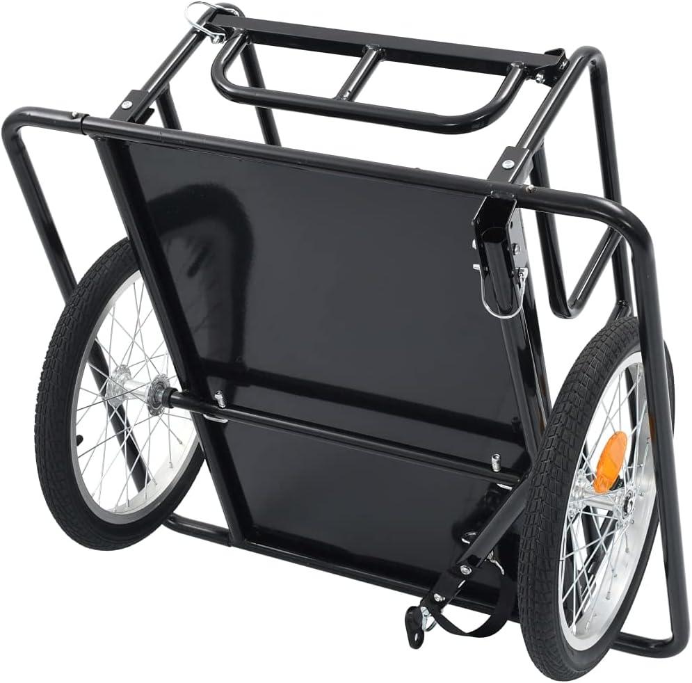 VidaXL Bike Trailer 51.2"x28.7"x19.1" Steel Black