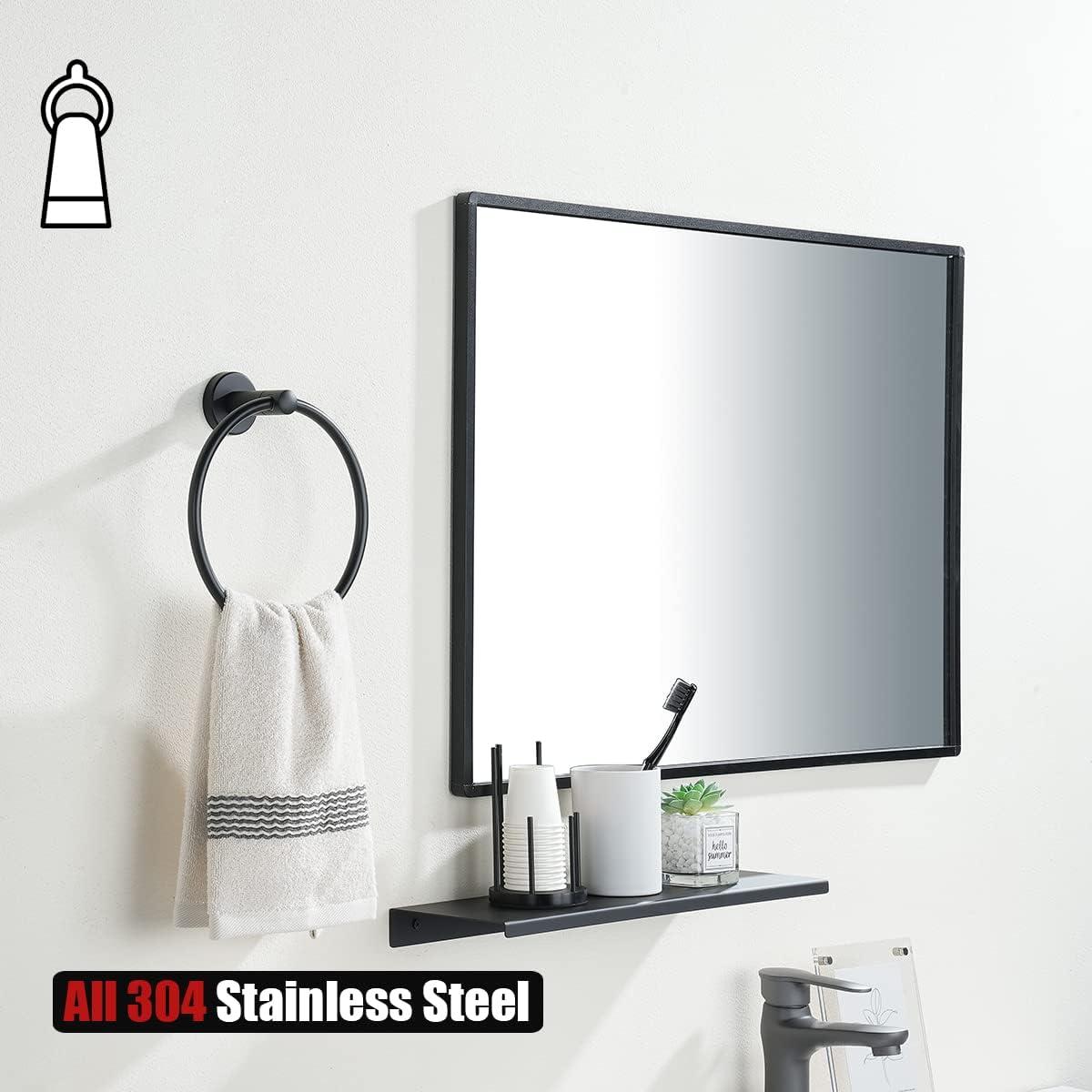 Matte Black Stainless Steel Wall Mounted Towel Ring