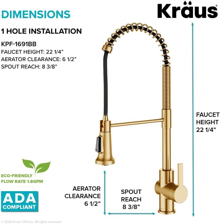 KRAUS Britt Commercial Style Single Handle Pull Down Kitchen Faucet