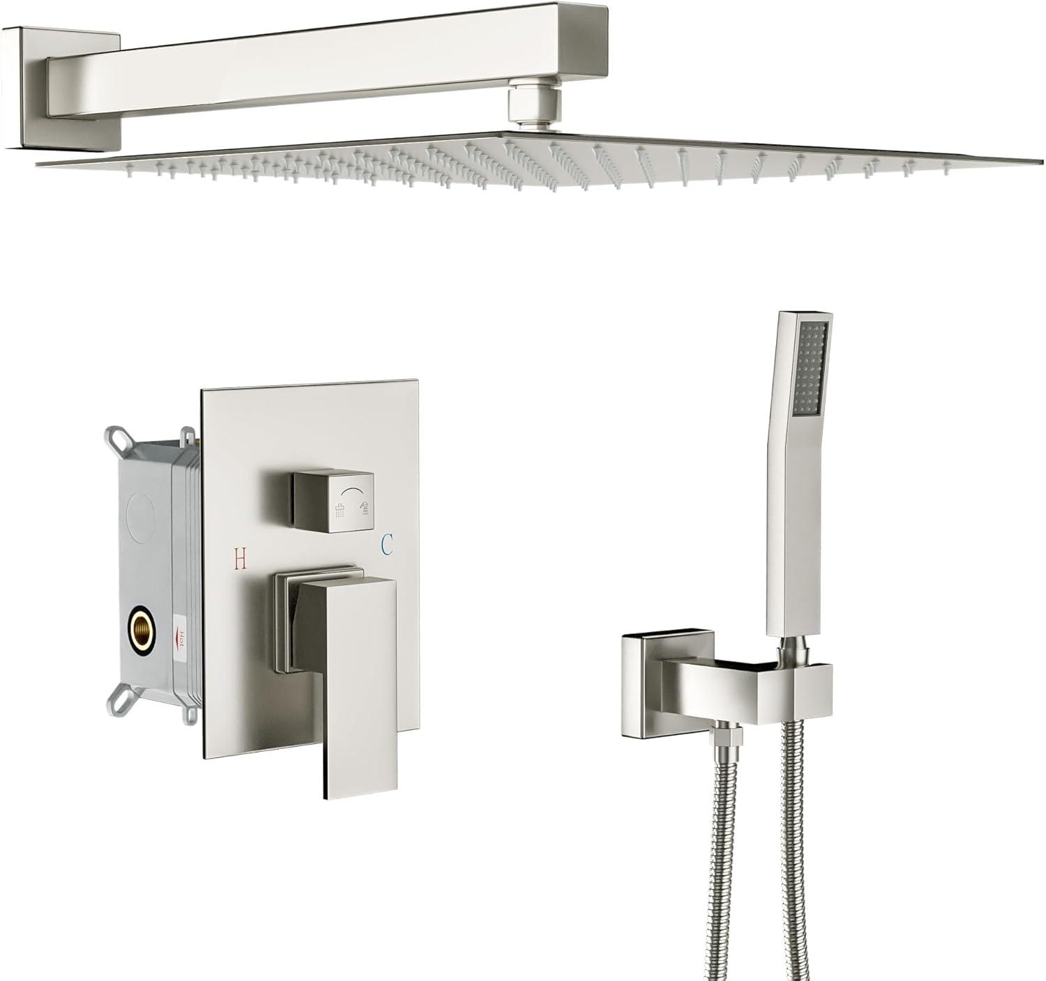 Lordear 10 Inches Luxury Wall Mounted Rainfall Shower Head System