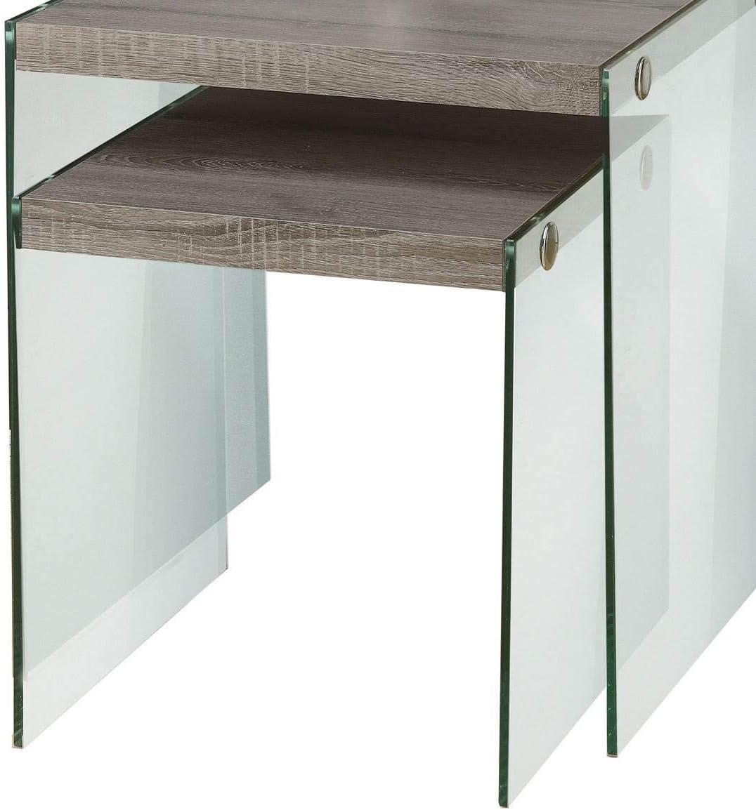 Monarch Specialties Nesting Table, Set Of 2, Side, End, Accent, Living Room, Bedroom, Brown Laminate