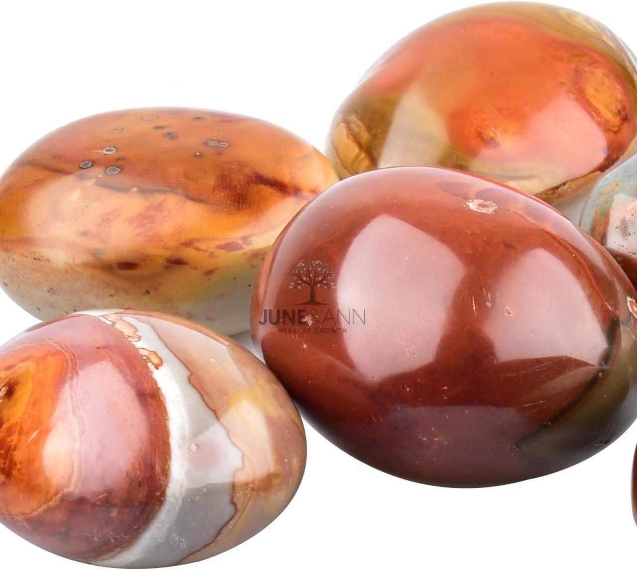June&Ann Natural Ocean Jasper Palm Stones Healing Gemstone Therapy Worry Crystal Stones for Meditation Chakra Balancing Collection, Irregular Shape