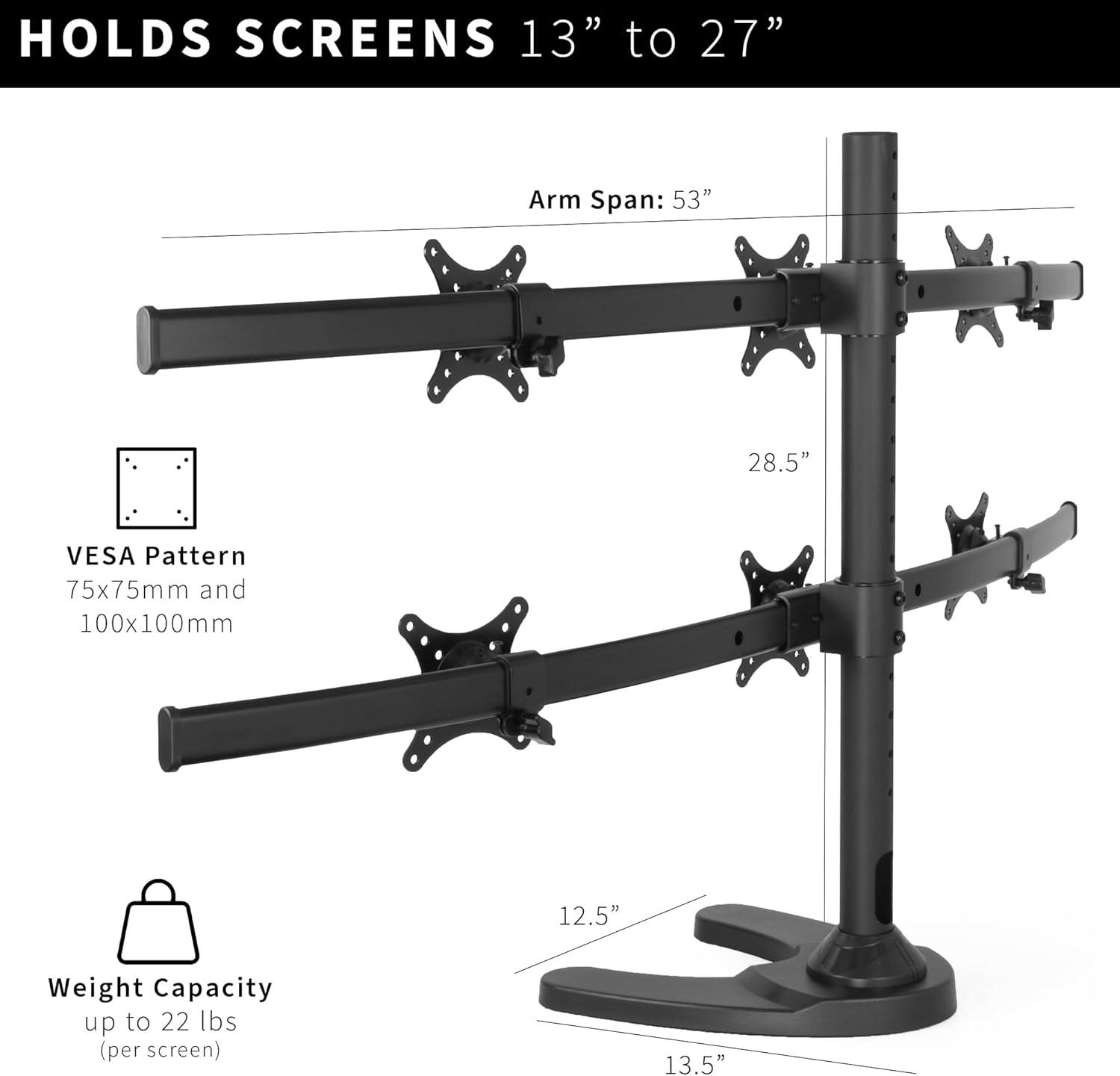 VIVO Hex LCD Monitor Desk Mount Stand Heavy Duty Adjustable 6 Screens up to 27"