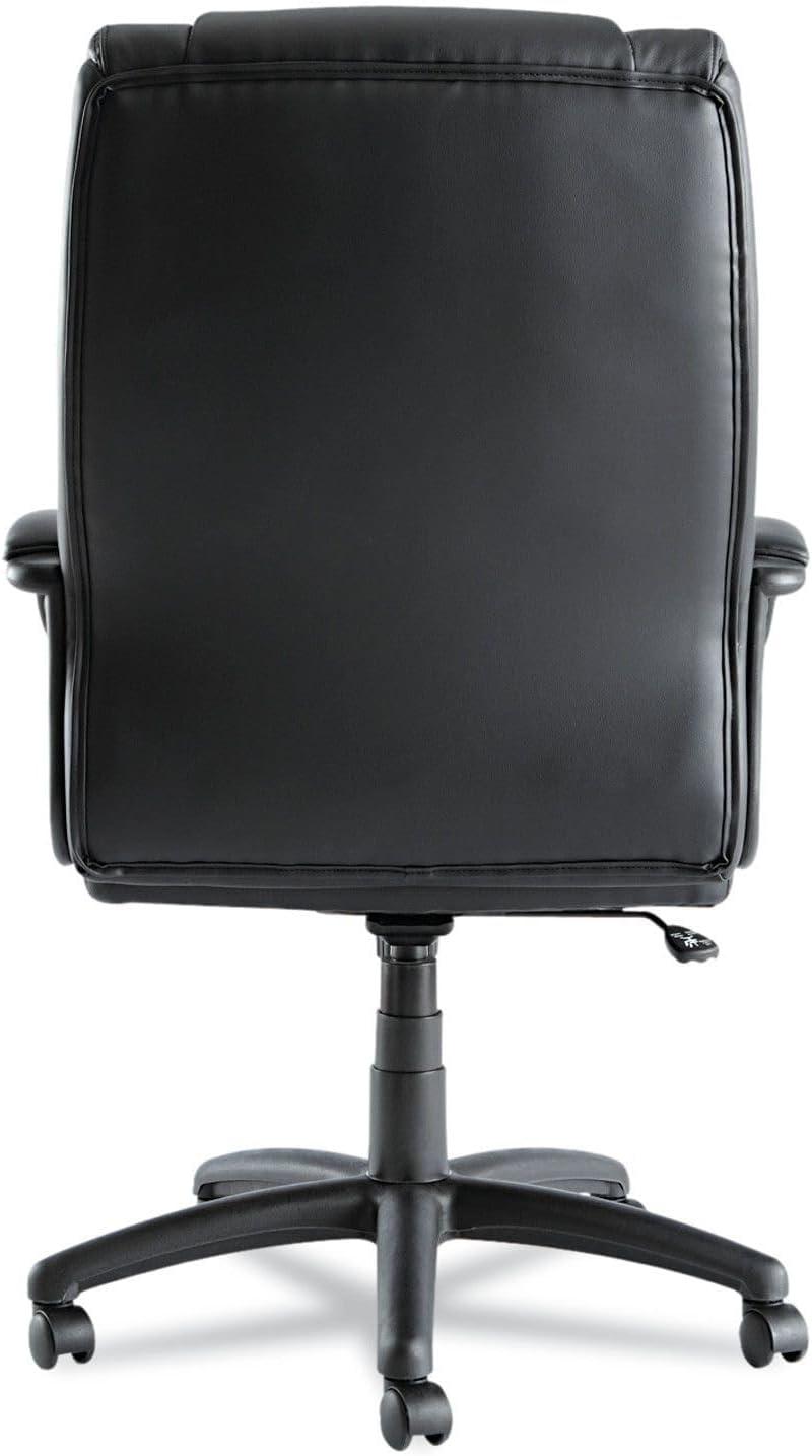 Black Leather High-Back Swivel Executive Office Chair