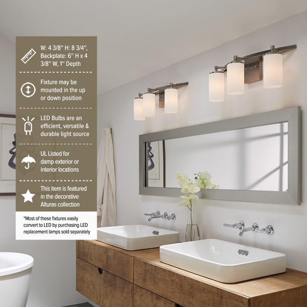 Sea Gull Lighting 4124601-05 Alturas Contemporary One Light Wall/Bath Sconce Vanity Style Fixture, Chrome Finish