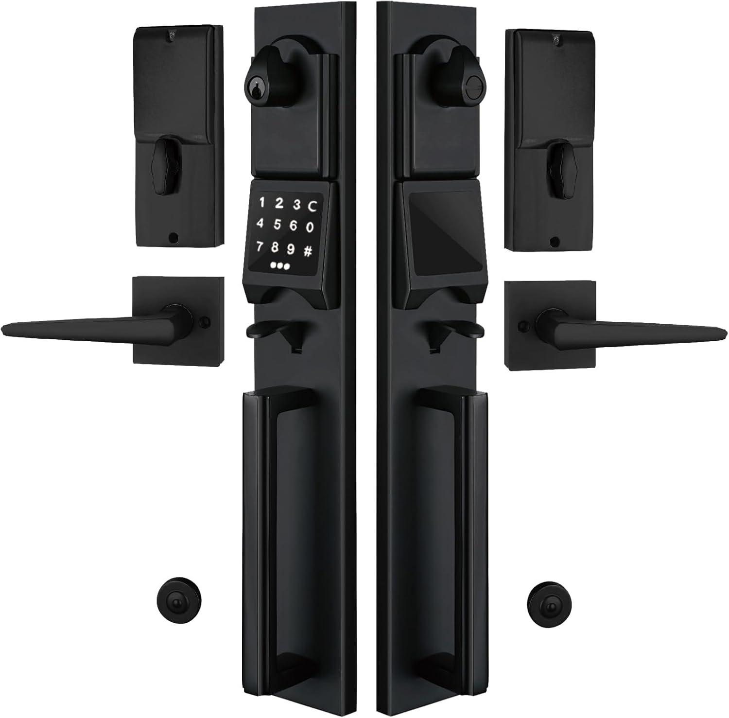 Handleset with Deadbolt and Door and Rosette