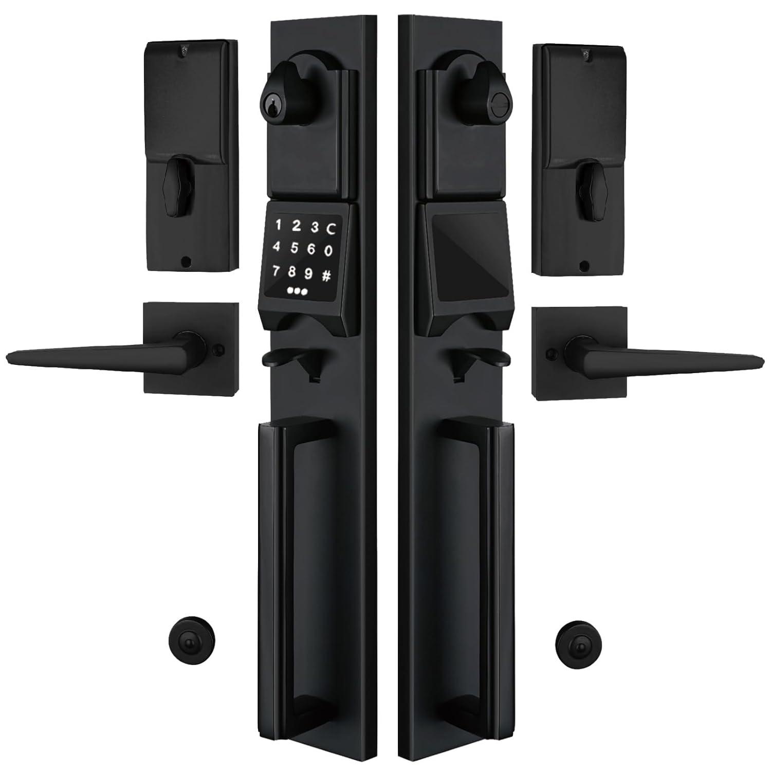 Handleset with Deadbolt and Door and Rosette