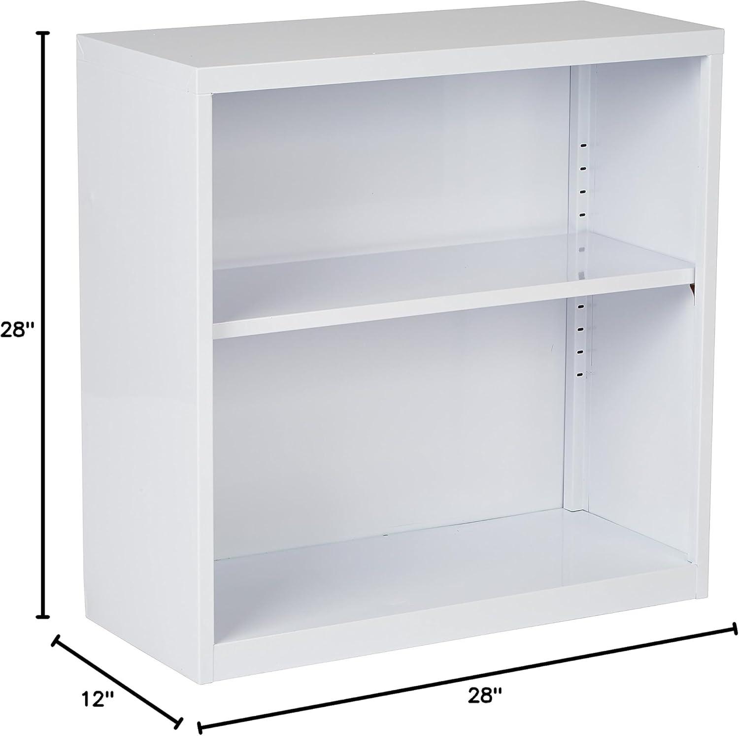 OSP Home Furnishings Metal Bookcase in White Finish
