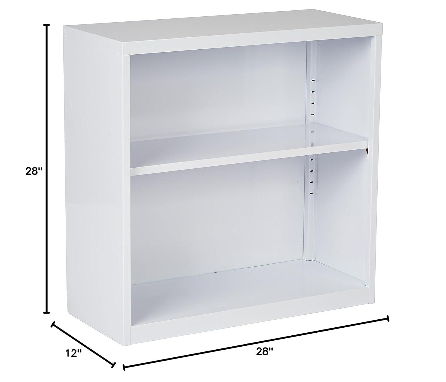OSP Home Furnishings Metal Bookcase in White Finish