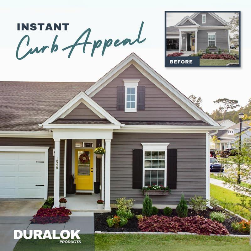 Vinyl | Louvered Exterior Shutters | 14.5" Width | Cathedral Top | with Mid Rail (50/50 Split) | 1 Pair