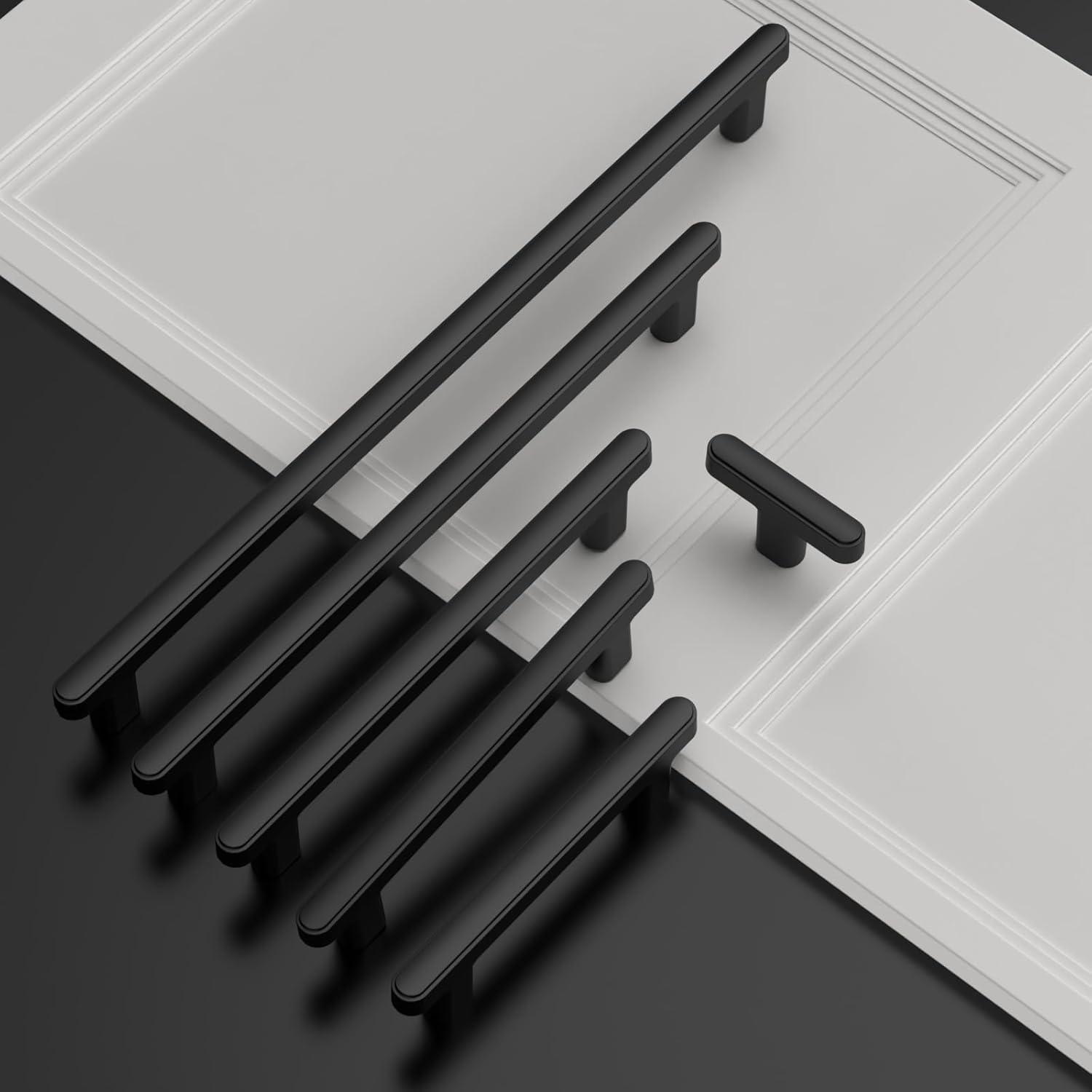 Asidrama 10 Pack 10 Inch(256mm) Matte Black Kitchen Cabinet Handles, Cabinet Pulls Kitchen Cabinet Hardware for Cupboard Drawer Pulls