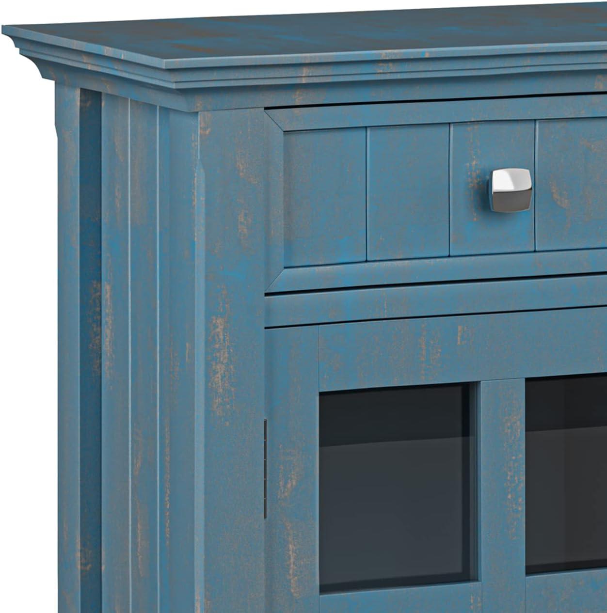 Acadian WOOD 36" WD Entryway Hallway Storage Cabinet in Distressed Coastal Blue