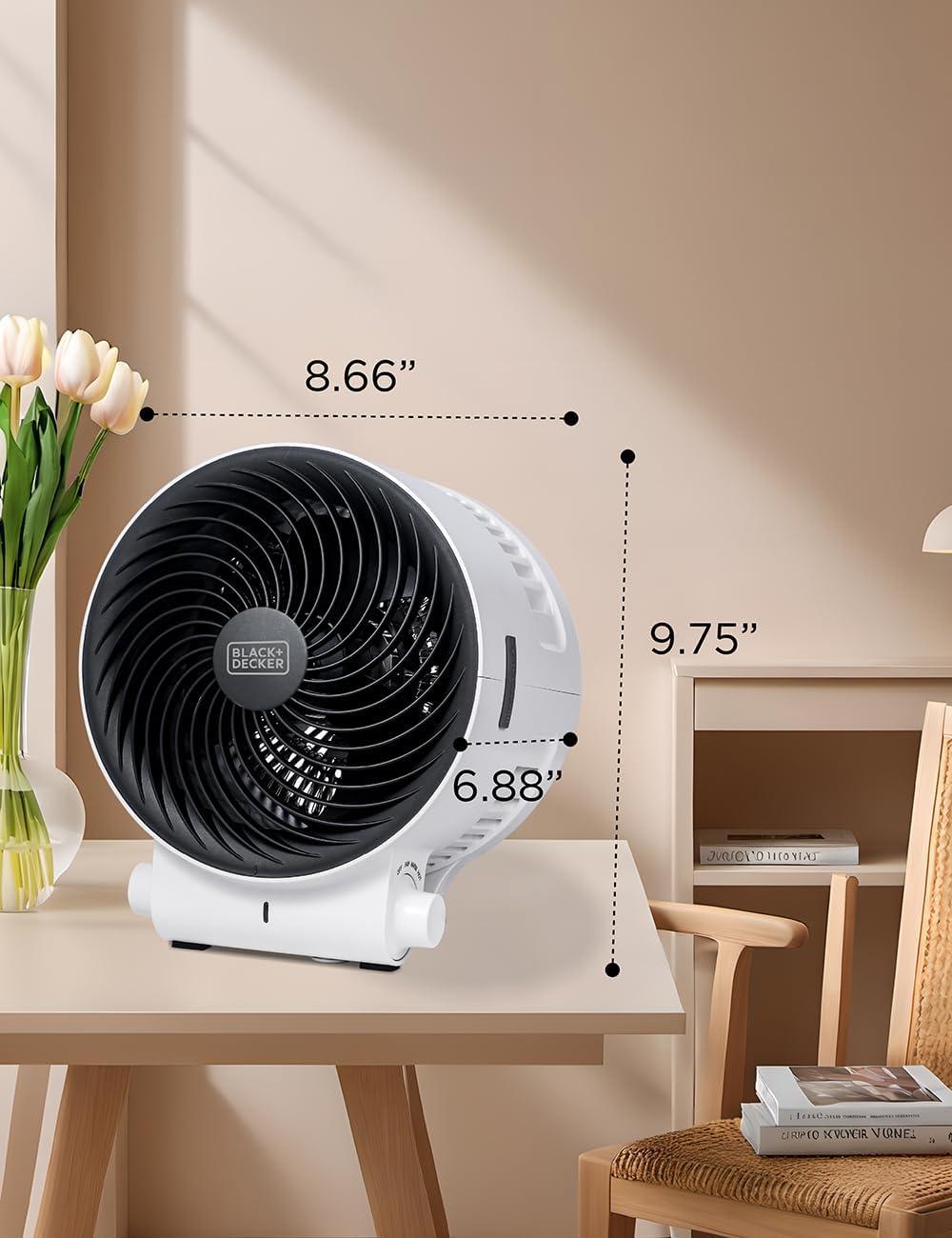 BLACK+DECKER BLACK+DECKER Dual Function Desktop Heater & Fan, 3 Settings, 750W/1500W Space Heate, White