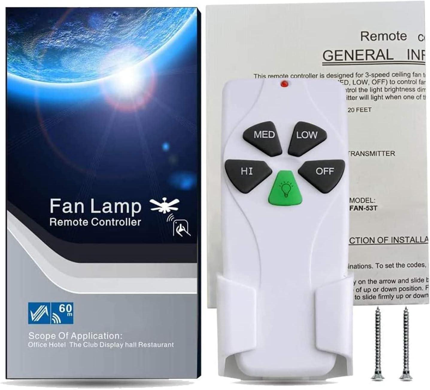 Wireless Ceiling Fan Remote Control Replacement for Hampton Bay Hunter