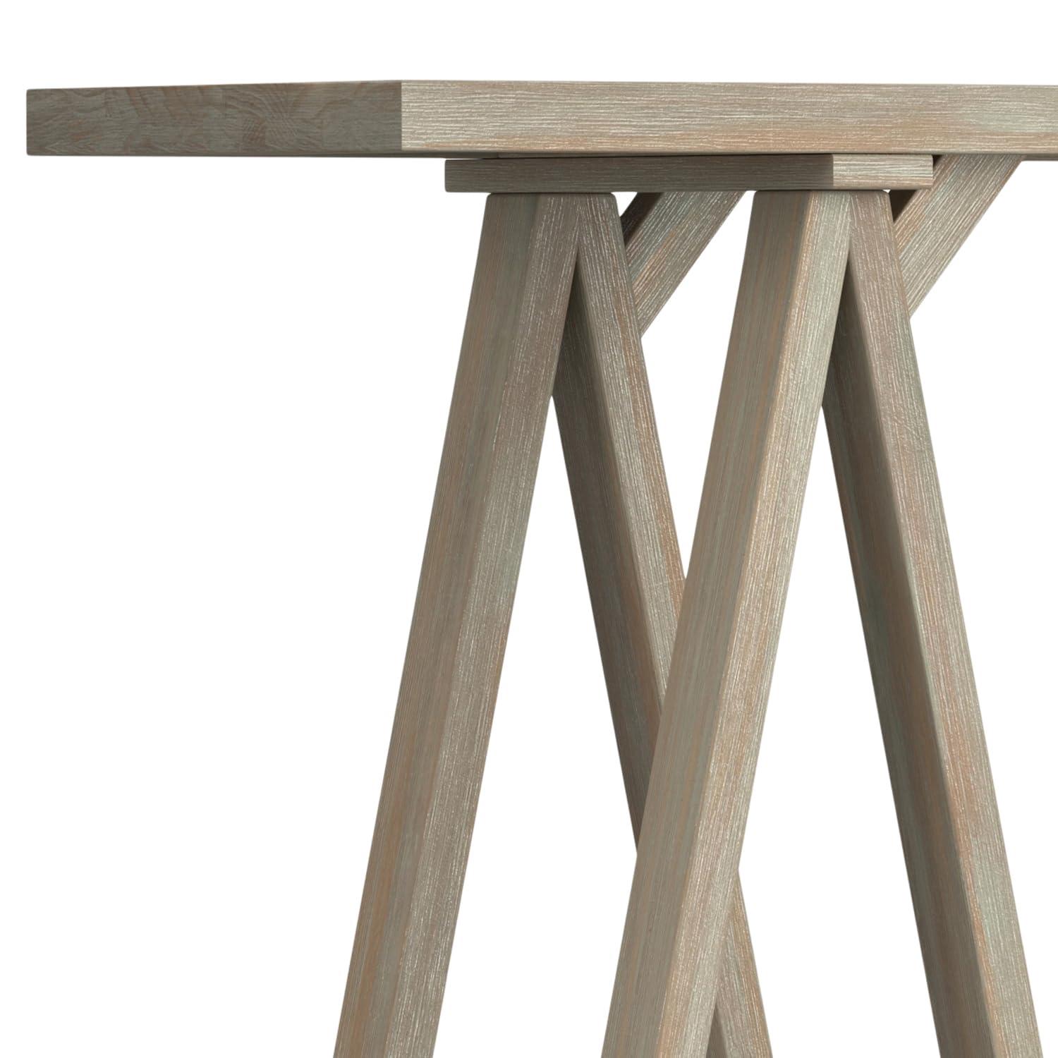 Simpli Home Sawhorse Console Table in Distressed Gray