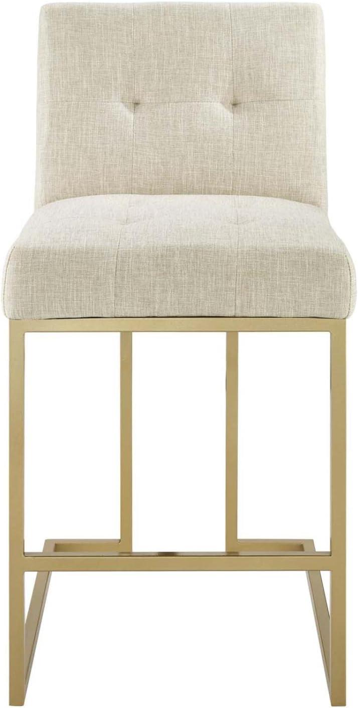 Set of 2 Privy Upholstered Fabric Counter Height Barstools Gold - Modway