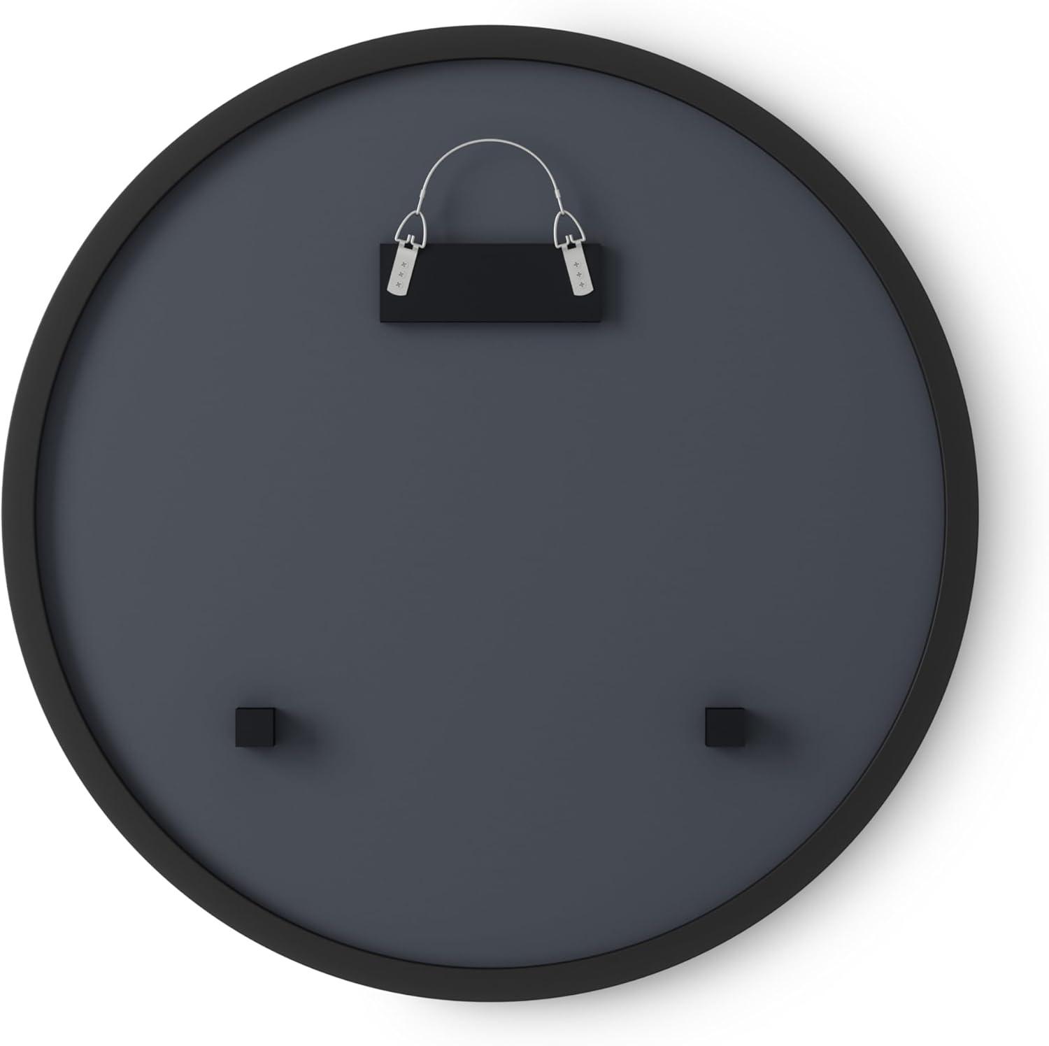 Umbra Hub 20" Industrial Black Rubber Round Wall Mirror